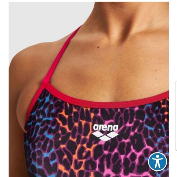 Arena Women's ANIMAL STRIPE BOOSTER BACK ONE PIECE Swimsuit Waterpolo 32 - Picture 11 of 12